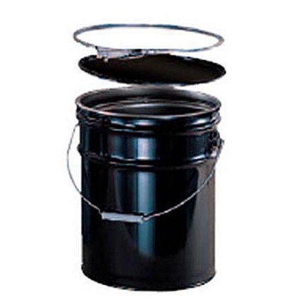 5 galonu melnu tērauda spaiņi (sviras bloķēšanas gredzens)